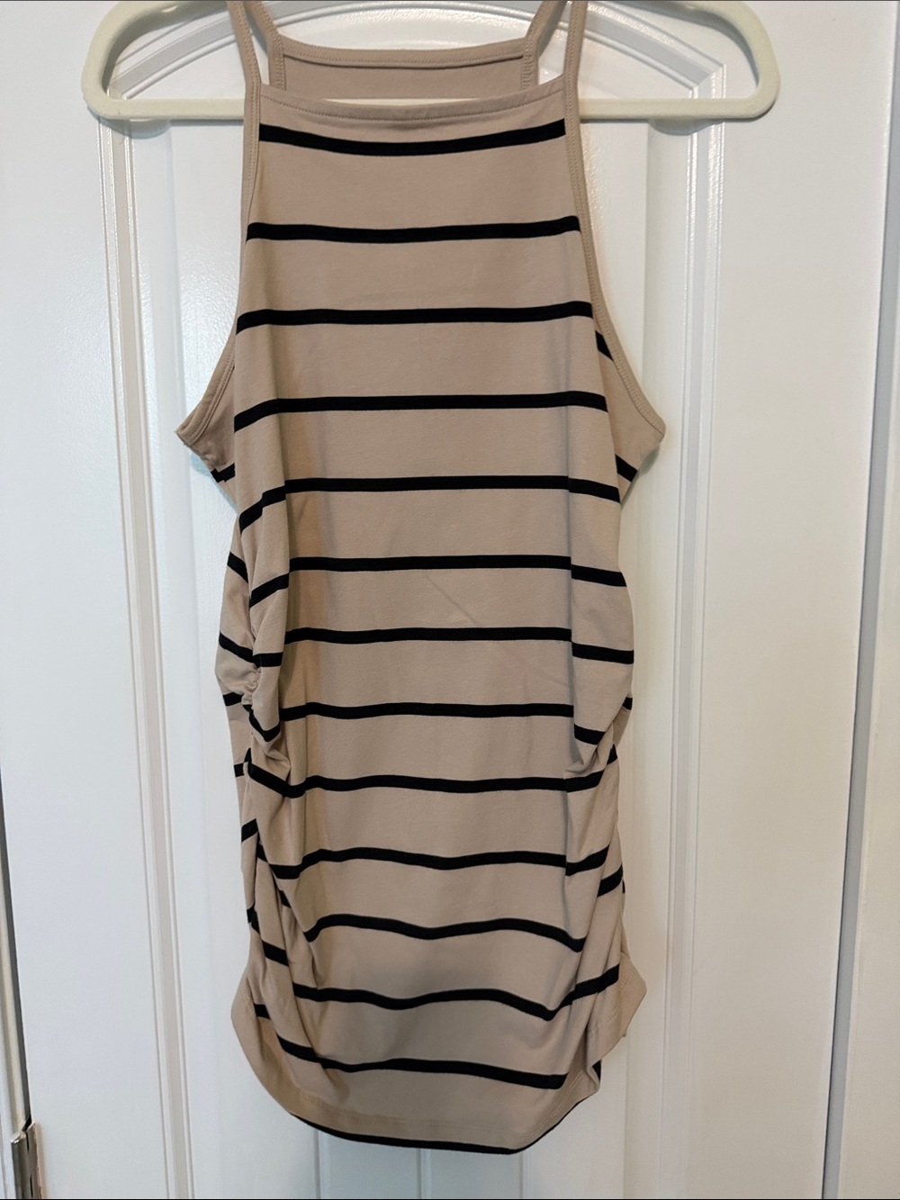 torrid Beige and Black Striped High Neck Tank